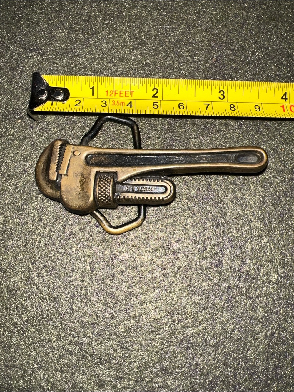 Vintage-Inspired Brass Pipe Wrench belt buckle- Men Accessories